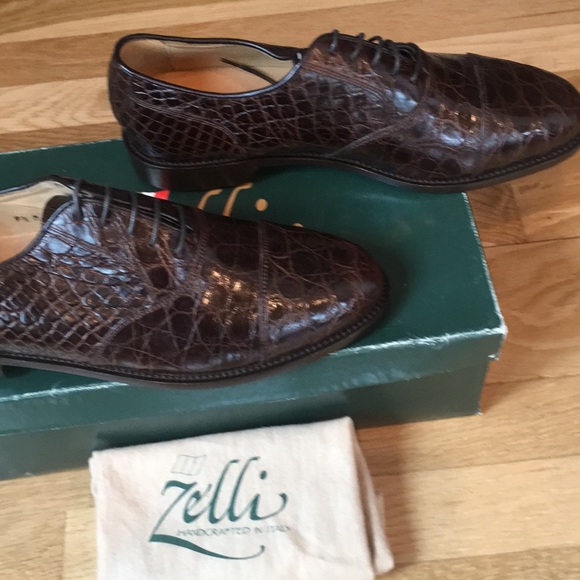 Zelli Genuine Crocodile Cap Toe Shoes main image 2